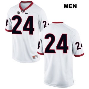 Men's Georgia Bulldogs NCAA #24 Dominick Sanders Nike Stitched White Authentic No Name College Football Jersey RHC3654BN